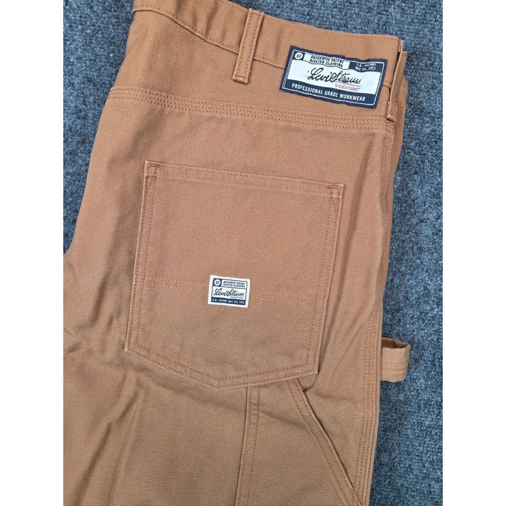 Levi Strauss Signature Canvas Workwear Carpenter Pants Mens 38x30 Brown
